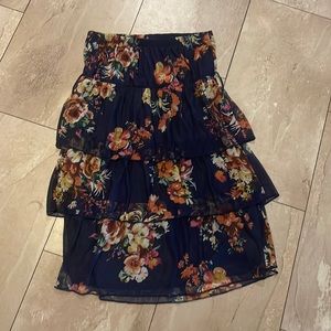 Strapless floral dress